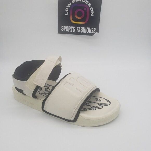 adidas x Pharrell Williams Adilette 2.0 'Black' GZ1892 Size Men 10 / Wmn 11 - Picture 3 of 7